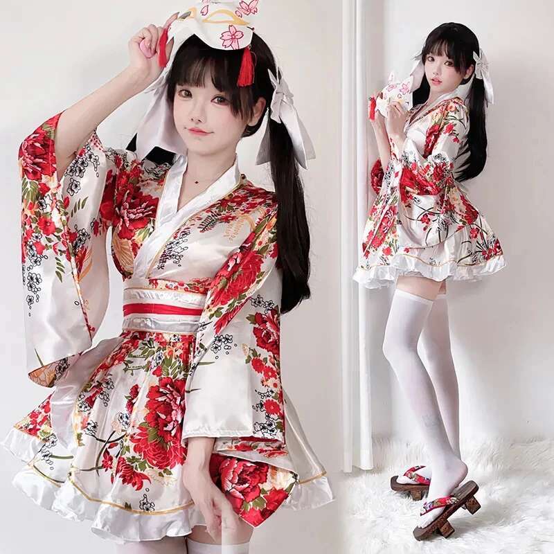 Bathrobe - Japanisches modifiziertes Kimono-Kleid für Frauen, Bademantel,