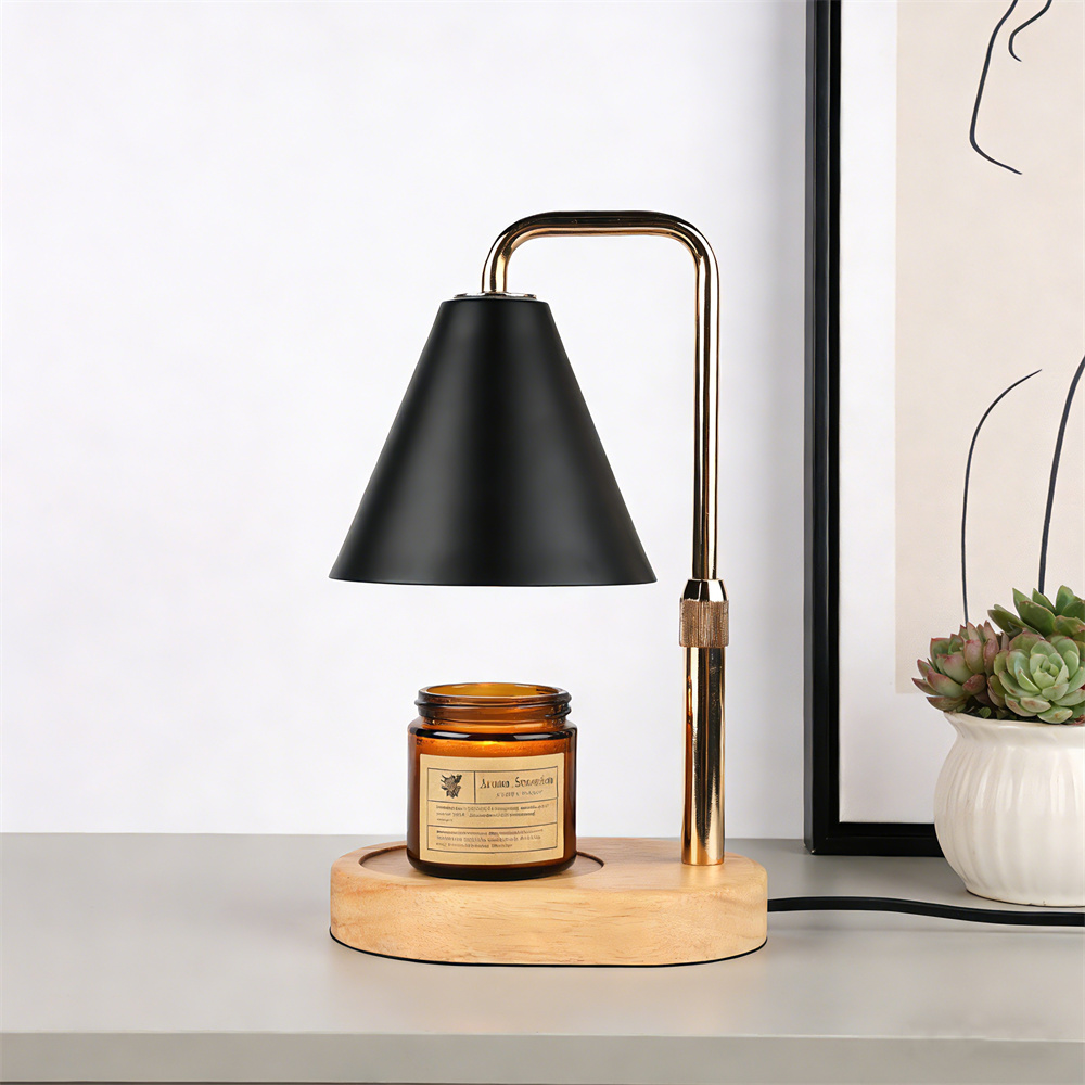 Wax Warmer - Schwarze Kerzenwärmerlampe mit Timer, dimmbar, einstellbarer