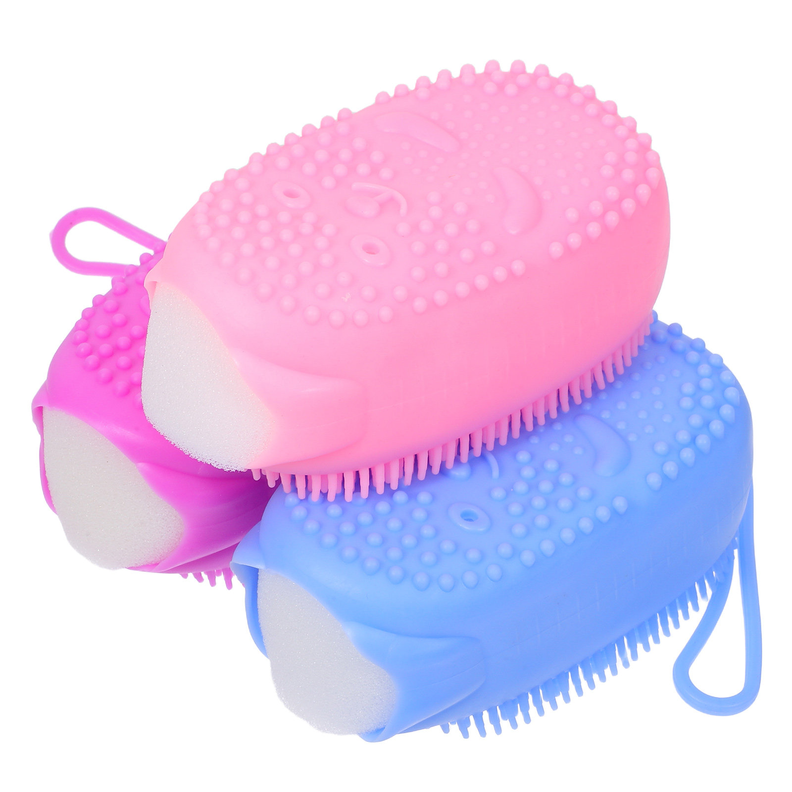 Body Brush - 3 Stück Peeling-Schwamm Körperbürste Silikon-Badebürste für