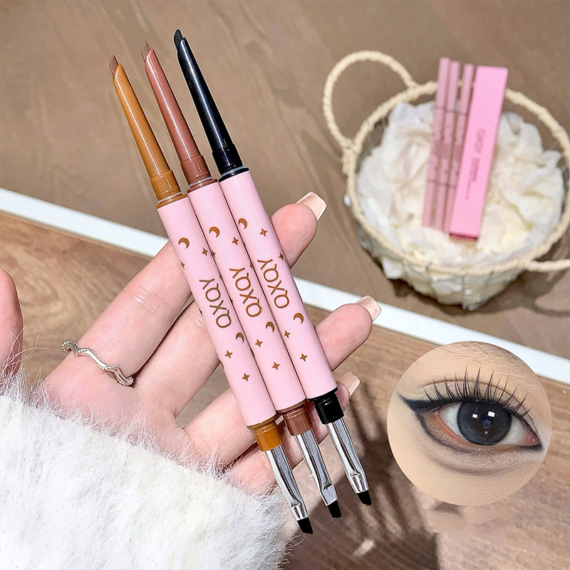 Body Brush - QXQY Doppelkopf-Eyeliner, Zwei-in-Eins-Augenbrauenstift und Augen-Eyeliner, mit