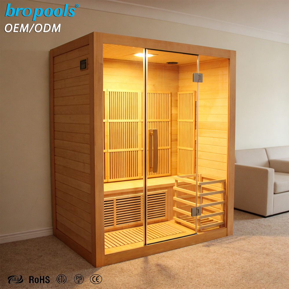 Spa Wellness Gym - Moderne Hemlock-Holz-Infrarot-Saunakabine für den Innenbereich, Heimsauna