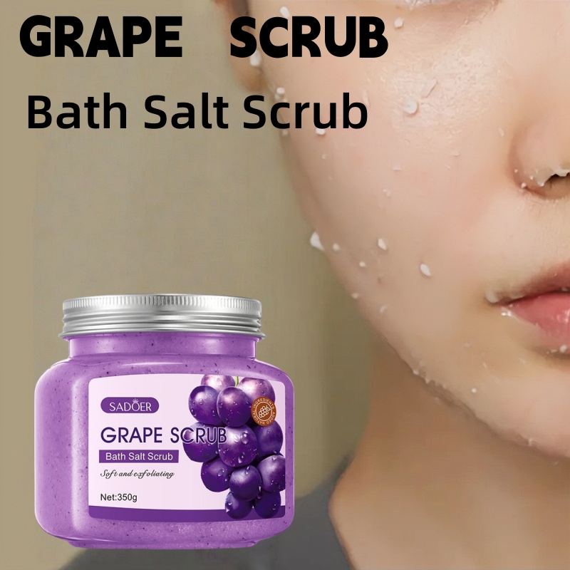 Bath Salts - Trauben-Badesalz-Peeling 350g, Exfolierend, Feuchtigkeitsspendend und Glättend,