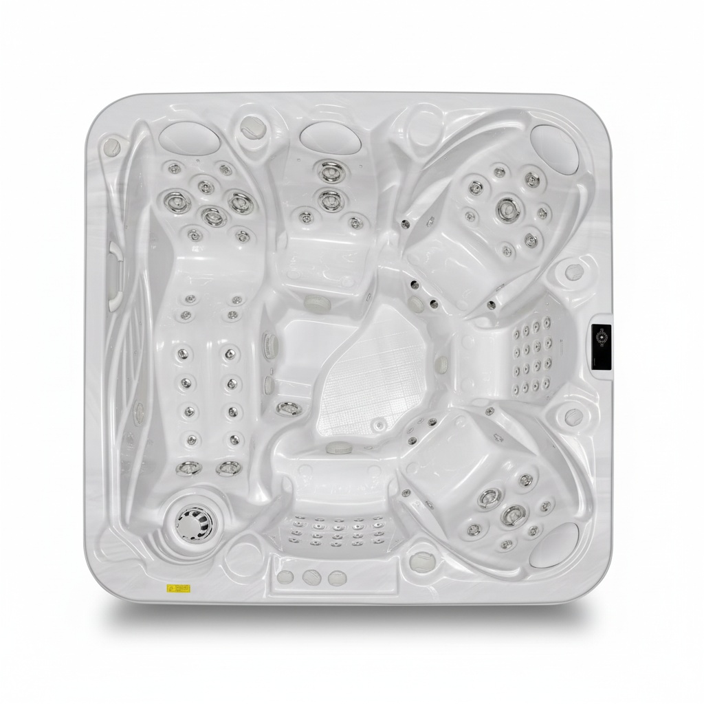 Hot Tub - Luxus-Whirlpool, 6-Personen-Acryl-Massage-Spa 225x225x88cm, Freistehender Whirlpool-Jacuzzi, 1391